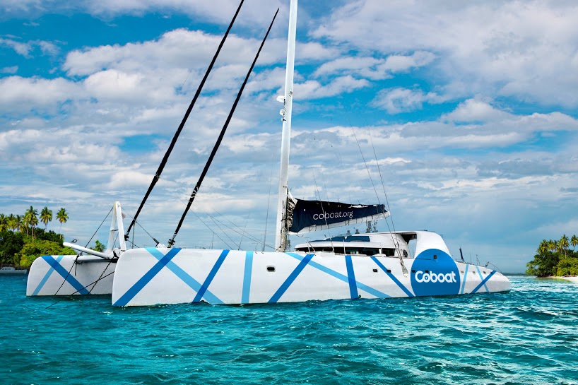“Coboat“ is a coworking space on a catamaran that travels the world.Picture shows a Nautitech 82 Catamaran which will be refitted to become the Coboat in December 2015