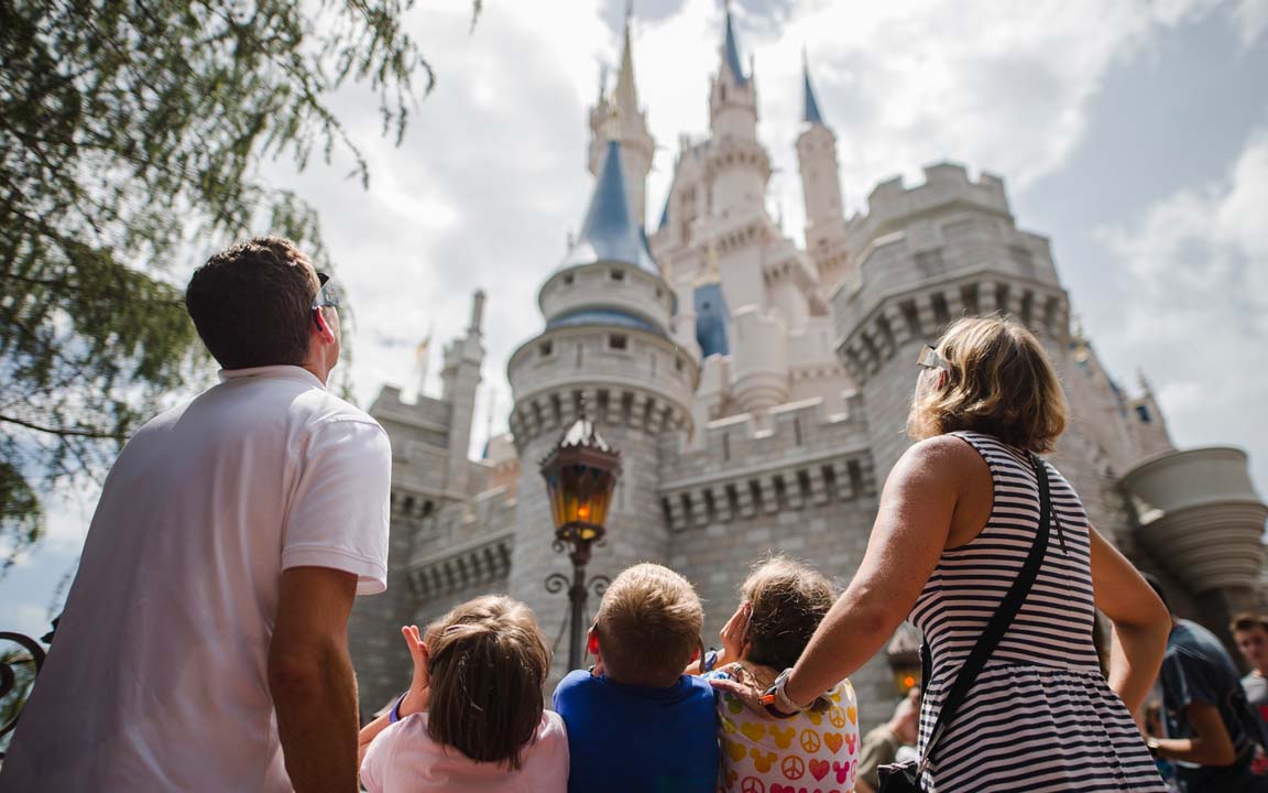 Visitors to Walt Disney World watch the 2017 total solar eclipse