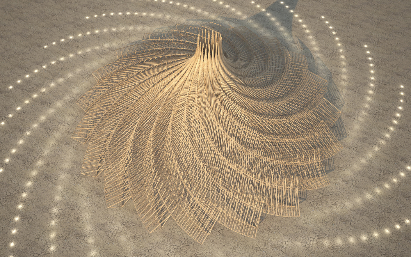 'Galaxia', 2018 Burning Man temple by Mamou-Mani Architects