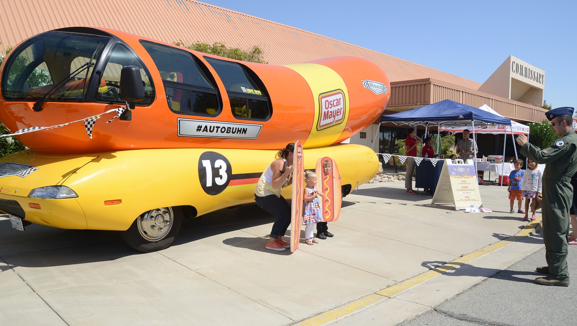 The Oscar Mayer Weinermobile is a giant sausage shaped van that travels around the States