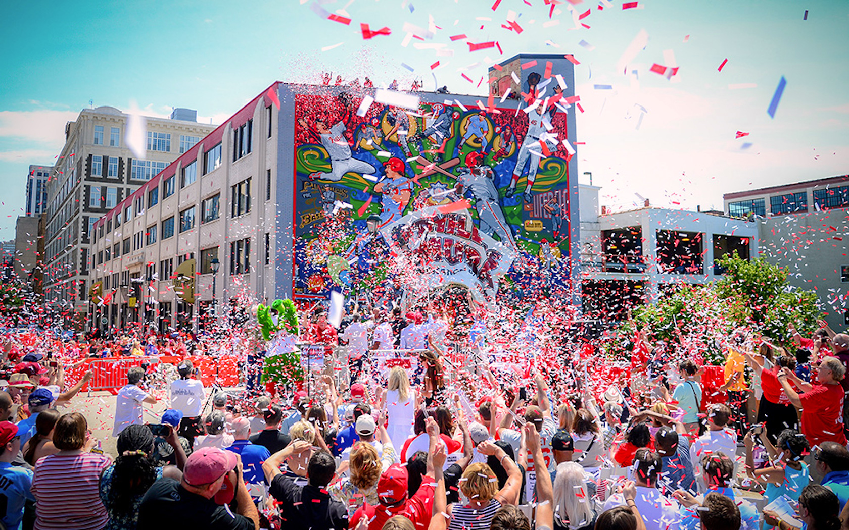 The Phillies Mural Dedication in Philadelphia. Photo by Miles Kennedy