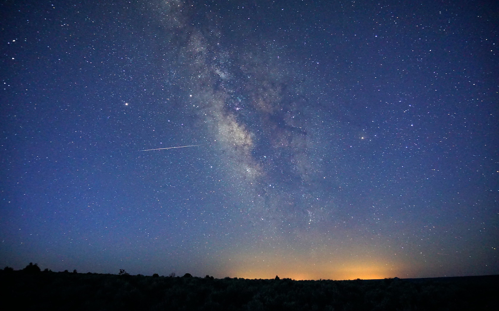 The Lyrid meteor shower and the Milky Way.