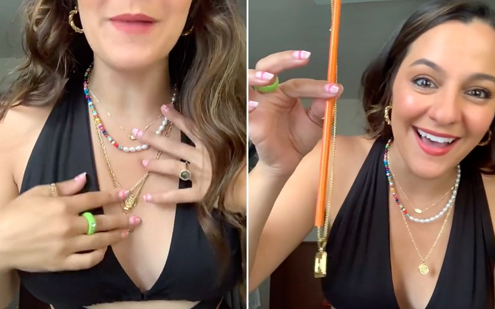 Tiktok viral necklace hack using straw