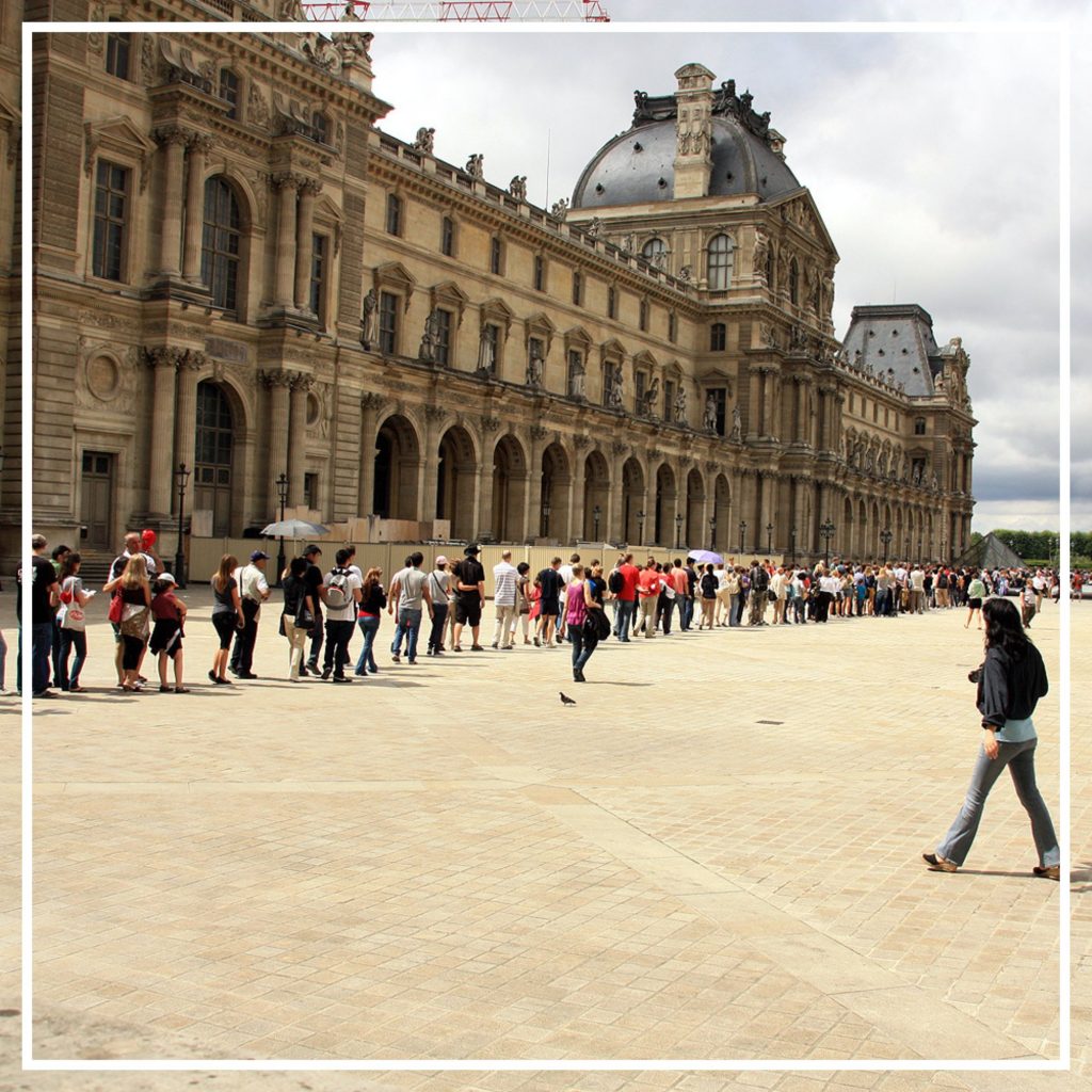 The line at the Louvre Museum
