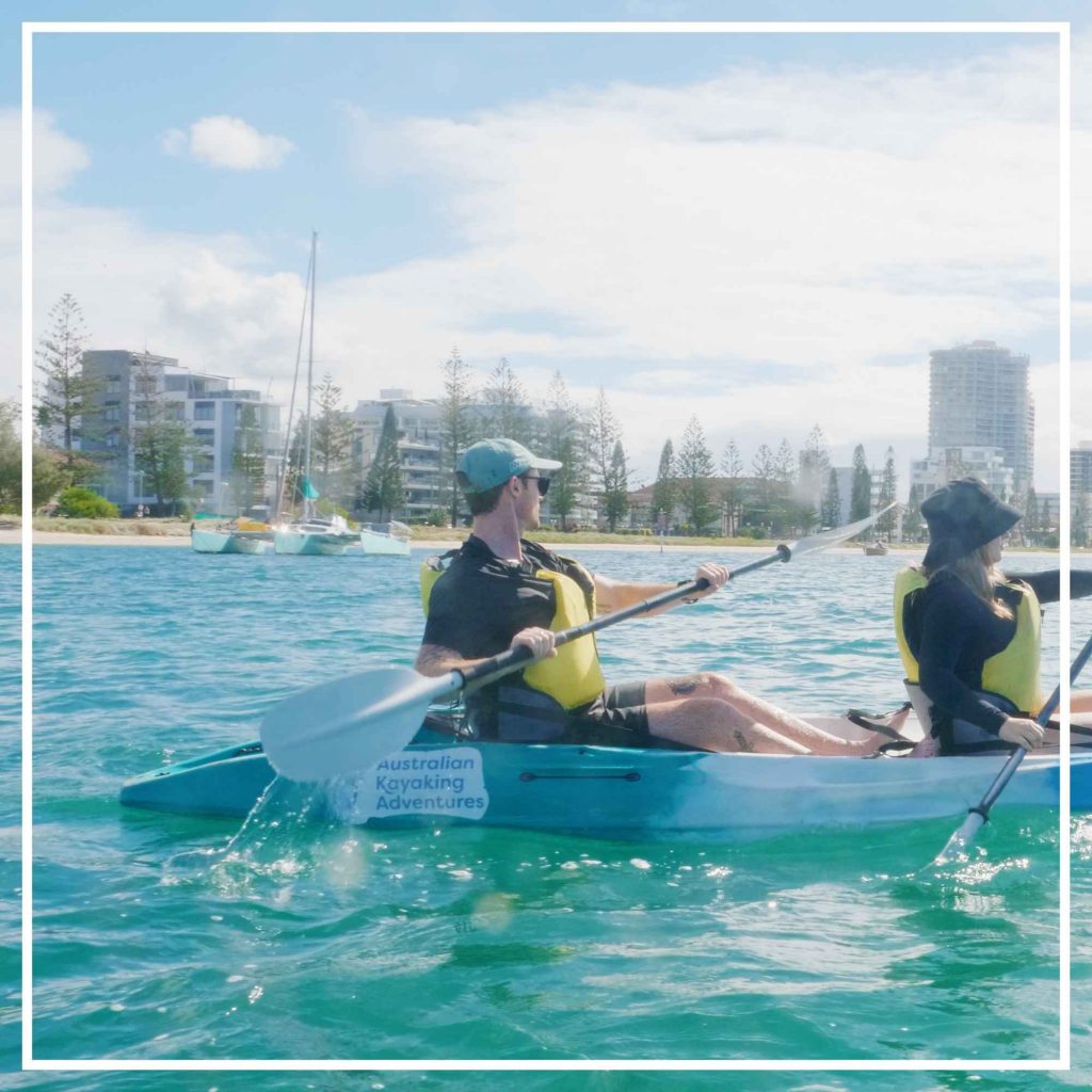 A man and woman go kayaking with Australian Kayaking Adventures